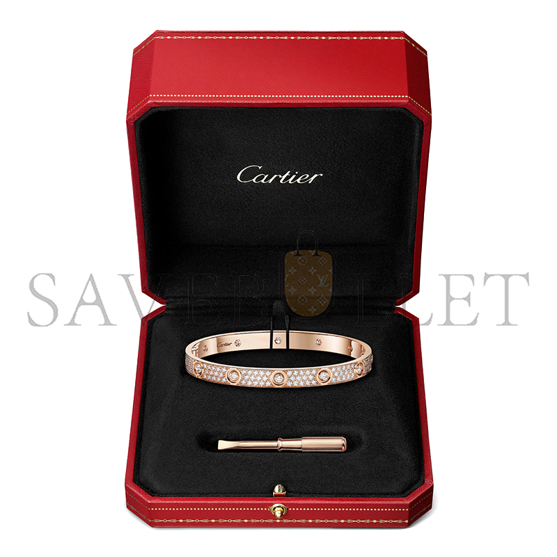 CARTIER LOVE BRACELET, CLASSIC MODEL, PAVED, 10 DIAMONDS N6727217